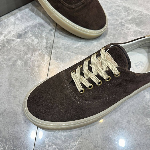 Замшевые кеды Brunello Cucinelli Sail low-top - Brown   