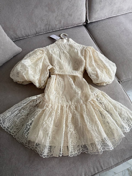 Женское кружевное платье Zimmermann premium белого цвета