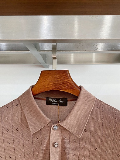 Мужское коричневое поло Loro Piana premium   