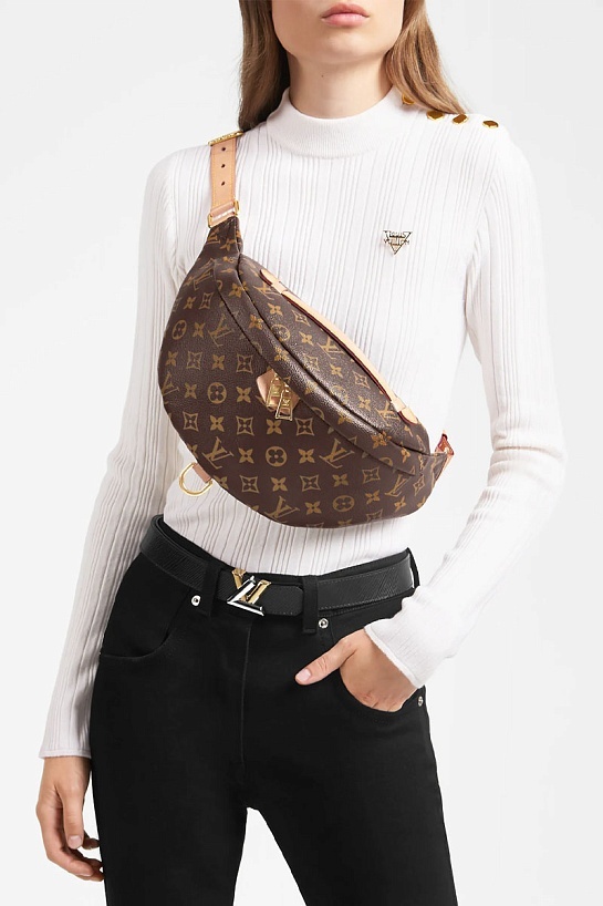 Кожаная сумка на пояс Louis Vuitton Bumbag Monogram 35x17 см
