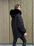 Женский чёрный пуховик с натуральным мехом Max Mara