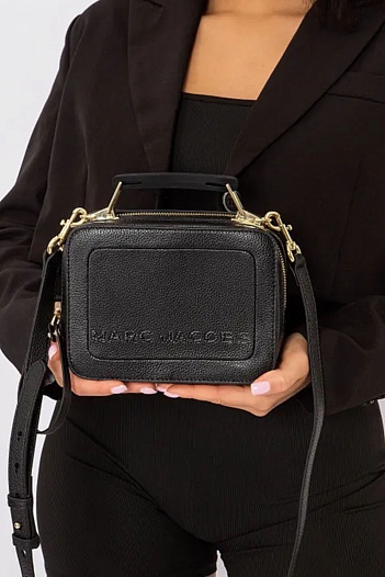 Женская сумка Marc Jacobs The Textured Mini Box Black 20x15 см   