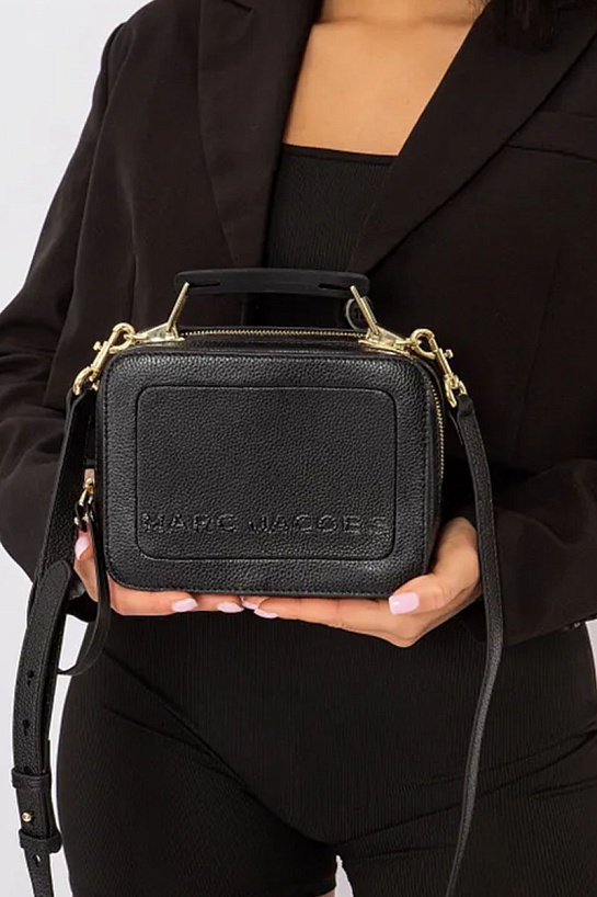 Женская сумка Marc Jacobs The Textured Mini Box Black 20x15 см