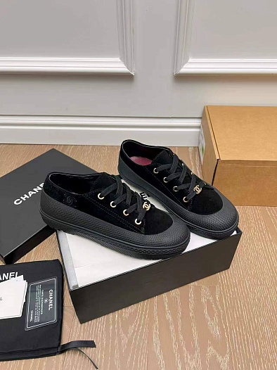 Женские замшевые кеды Chanel premium   