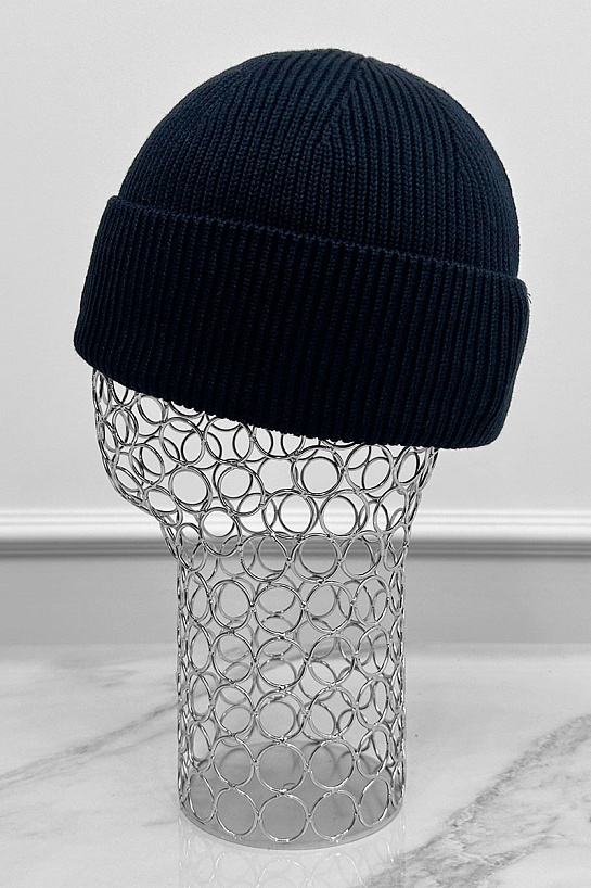 Мужская тёмно-синяя шапка Billionaire logo-patch