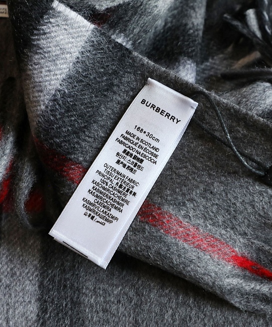 Шарф Burberry Check premium 168x30 см - Grey