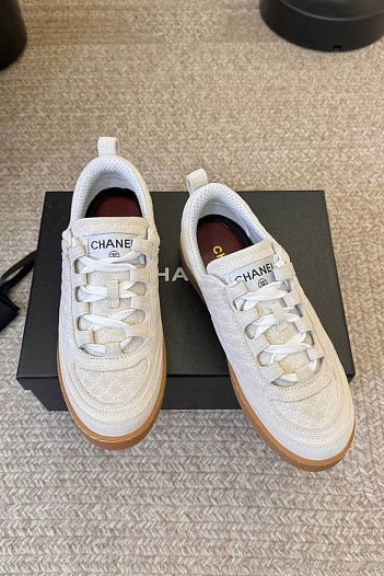 Женские замшевые кроссовки Chanel premium   