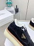 Женские замшевые кроссовки с мехом Prada premium - Black
