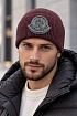 Мужская шапка бордового цвета Moncler logo-patch