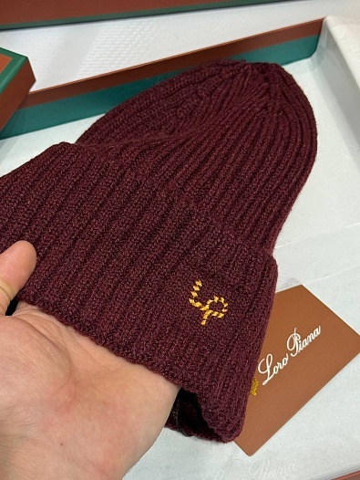 Шапка Loro Piana premium logo-embroidered - Red   