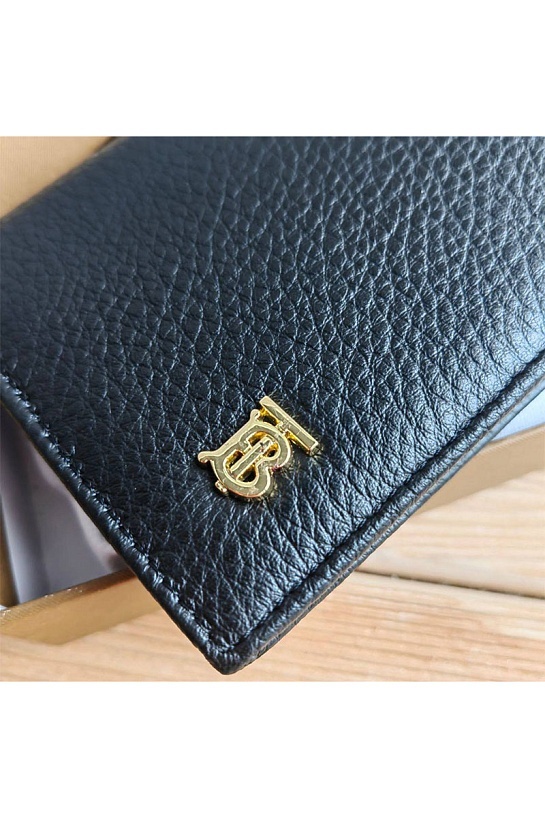 Кожаное портмоне Burberry logo-plaque 19x9 см