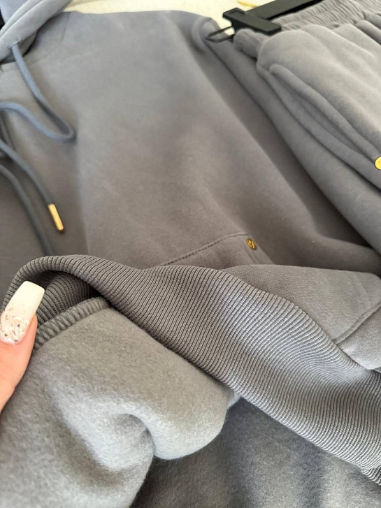 Женский костюм тройка на флисе Schiaparelli premium - Grey