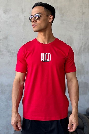 Мужская красная футболка Hugo Boss   