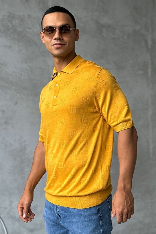 Мужское поло Dolce & Gabbana monogram all-over - Yellow