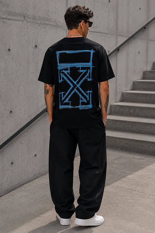 Оверсайз чёрная футболка Off-White Marker