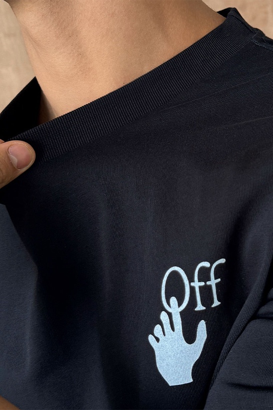 Чёрная оверсайз футболка Off-White Bubble Arrows