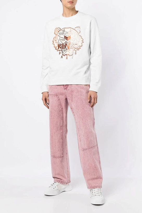 Мужской белый свитшот Kenzo Tiger Head embroidered
