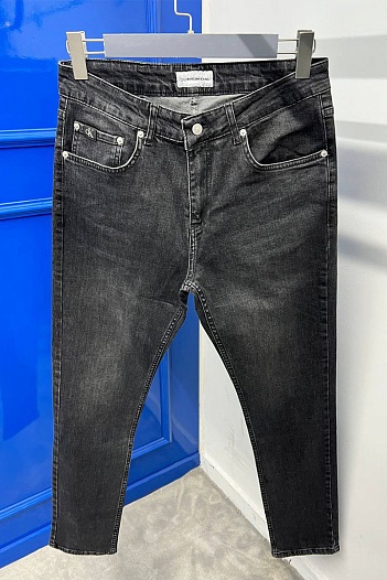 Мужские чёрные джинсы Calvin Klein logo-embroidered   