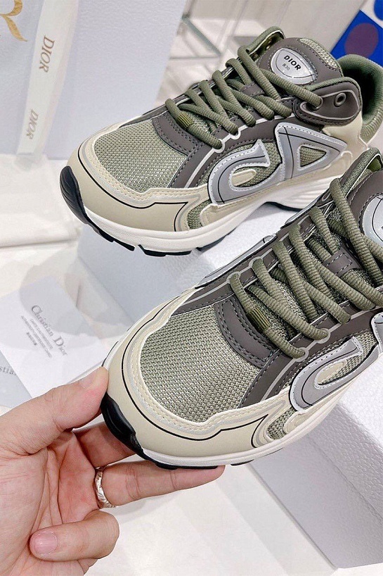 Мужские зелёные кроссовки Dior B30