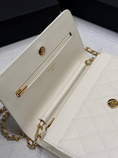 Кожаная сумка Chanel Wallet on Chain premium 19x12x4 см   