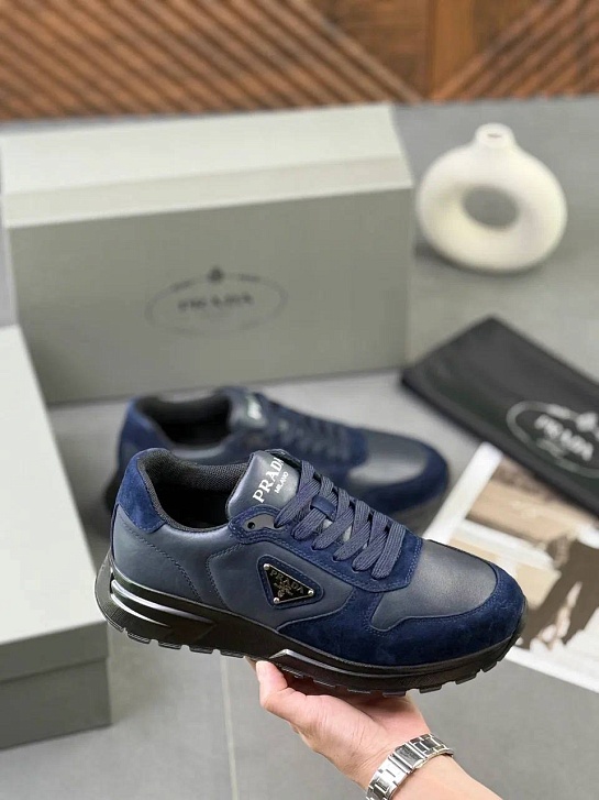 Мужские кроссовки Prada logo-plaque - Navy