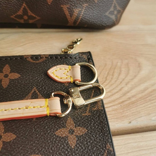 Женская кожаная сумка Louis Vuitton Neverfull MM Monogram 33x30 см