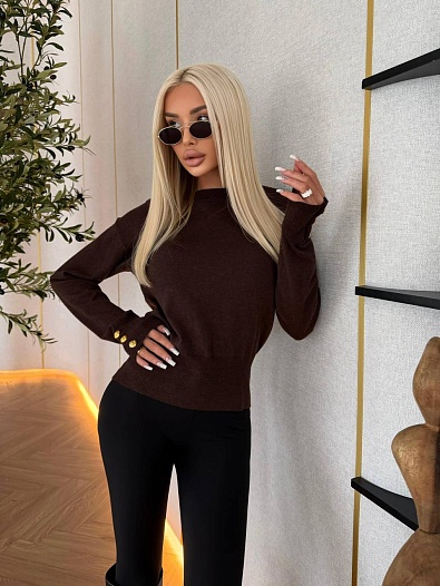 Женский трикотажный свитер Schiaparelli Premium - Coffee   