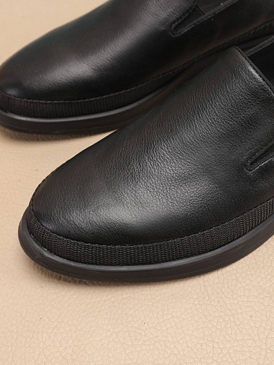 Мужские кожаные слипоны Prada Saint Tropez - Black   