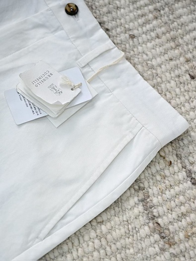 Мужские белые шорты Brunello Cucinelli premium   