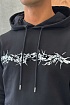 Мужское чёрное худи Givenchy Barbed Wire Flocked