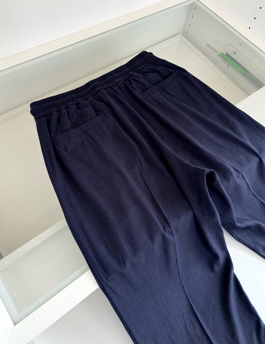 Льняные штаны Brunello Cucinelli Premium - Navy