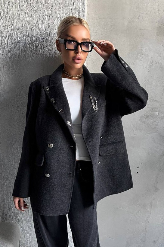 Женский шерстяной пиджак Chrome Hearts premium
