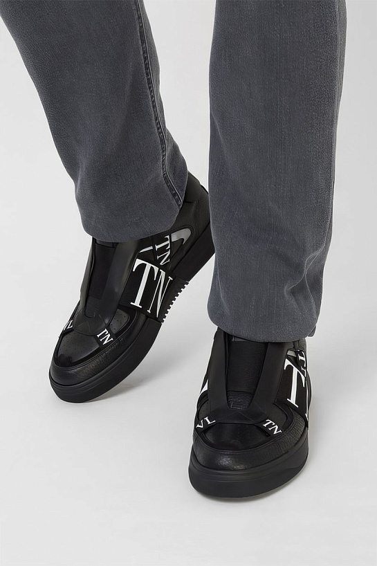 Кожаные кроссовки Valentino VL7N low-top - Black