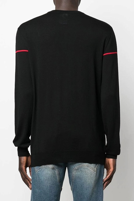 Чёрный джемпер Balmain intarsia logo jumper