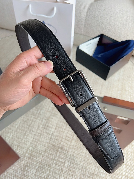 Двусторонний кожаный ремень Prada premium