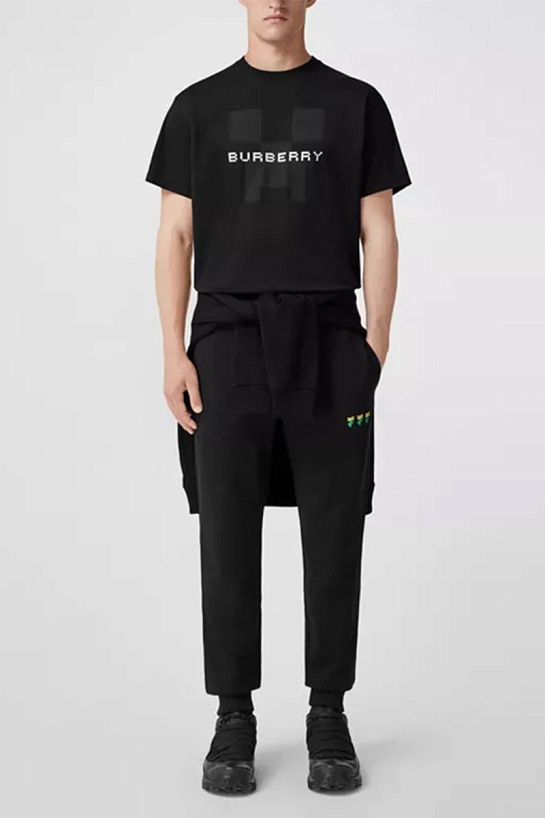 Чёрная оверсайз футболка Burberry x Minecraft