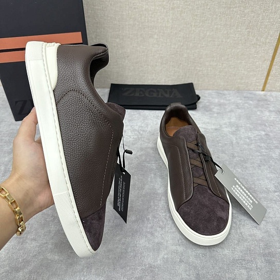 Мужские кроссовки Ermenegildo Zegna Triple Stitch - Brown