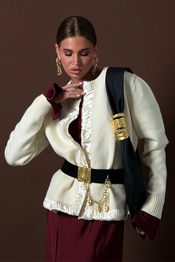 Женский белый жакет Ganni   