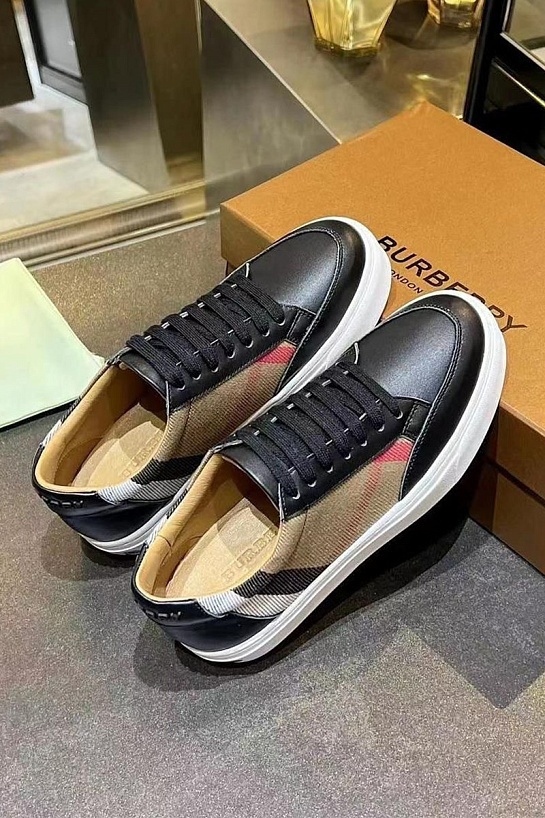 Комбинированные кроссовки Burberry New Salmond