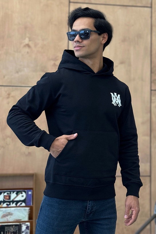 Мужское чёрное худи Amiri M.A. Core embroidered-logo
