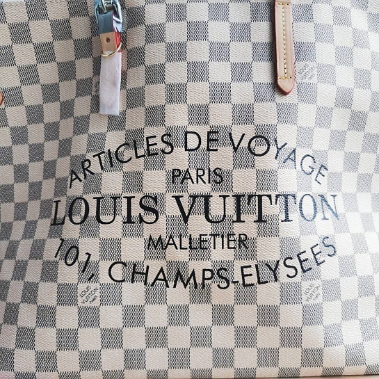 Женская кожаная сумка Louis Vuitton Neverfull Articles de Voyage 45x31 см (2 расцветки)
