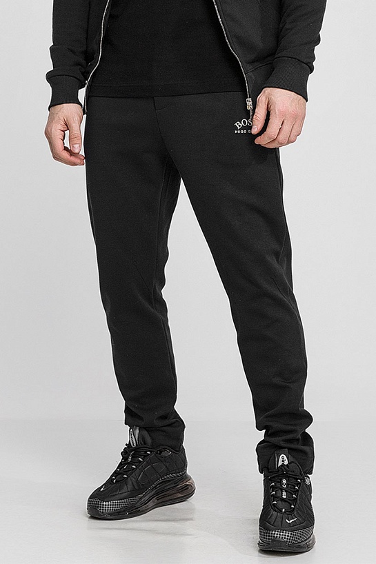 Чёрные спортивные штаны Hugo Boss logo-embroidered