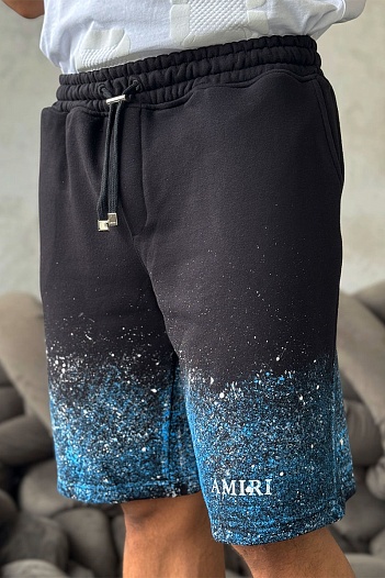 Мужские чёрные шорты Amiri paint splatter   