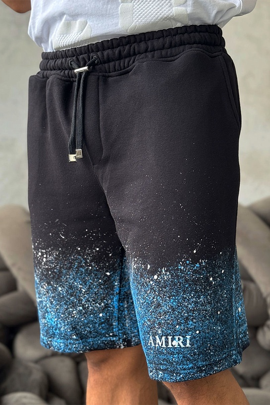Мужские чёрные шорты Amiri paint splatter