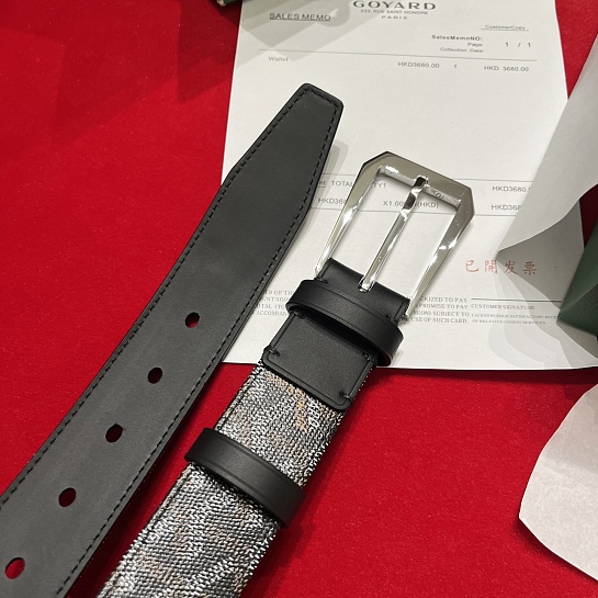 Кожаный ремень Goyard Florida Goyardine premium 