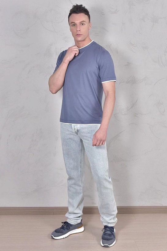 Футболка Brunello Cucinelli Premium layered-effect - Light Blue