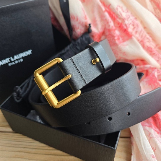 Женский кожаный ремень Yves Saint Laurent (длина  85 / 90 см)