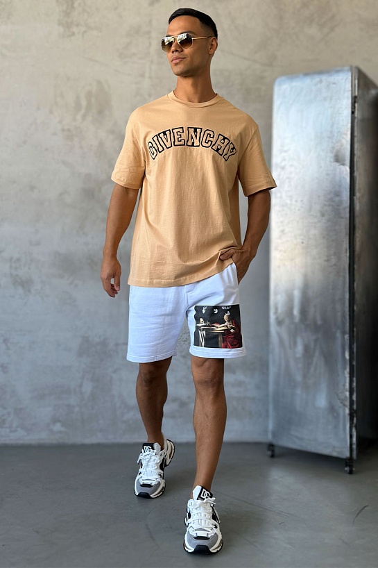Мужские белые шорты Off-White Caravaggio Print