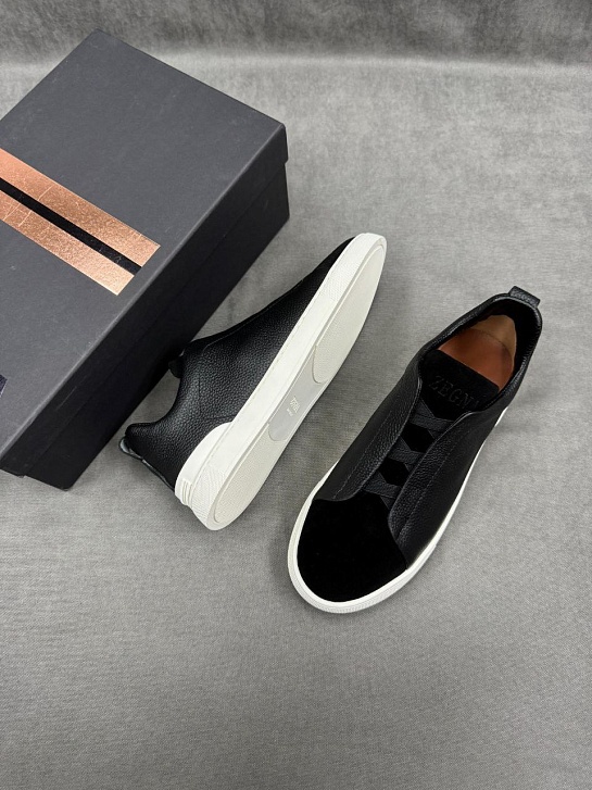 Мужские кроссовки Ermenegildo Zegna Triple Stitch - Black