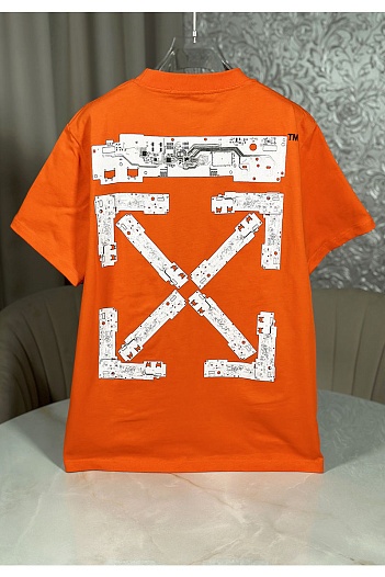 Оранжевая футболка Off-White teenage engineering   